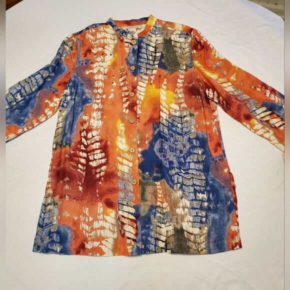 CLOTHES Tops - Multicolor Tie Dye Coral Spring Top in Size M